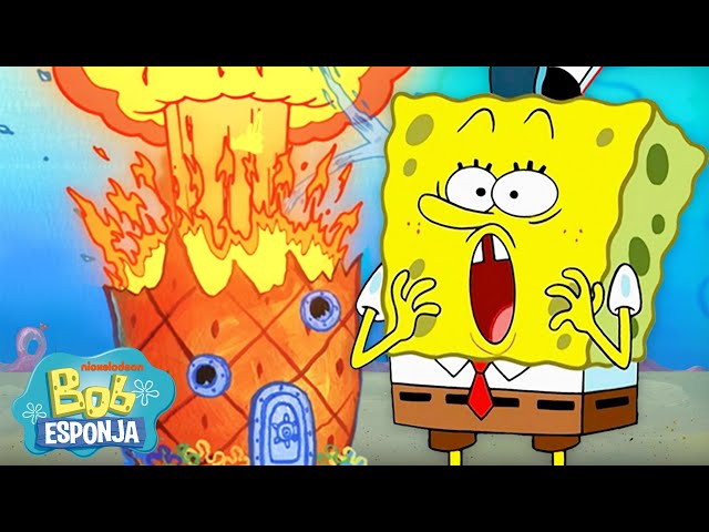 LIVE 🔴 Bob Esponja | Toda vez que o Bob Esponja destruiu uma casa