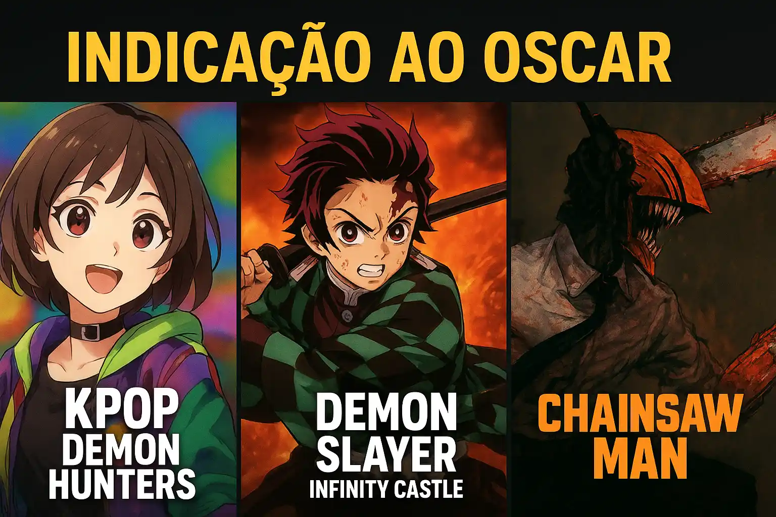 Indicação ao Oscar: Demon Slayer, Chainsaw Man e KPop