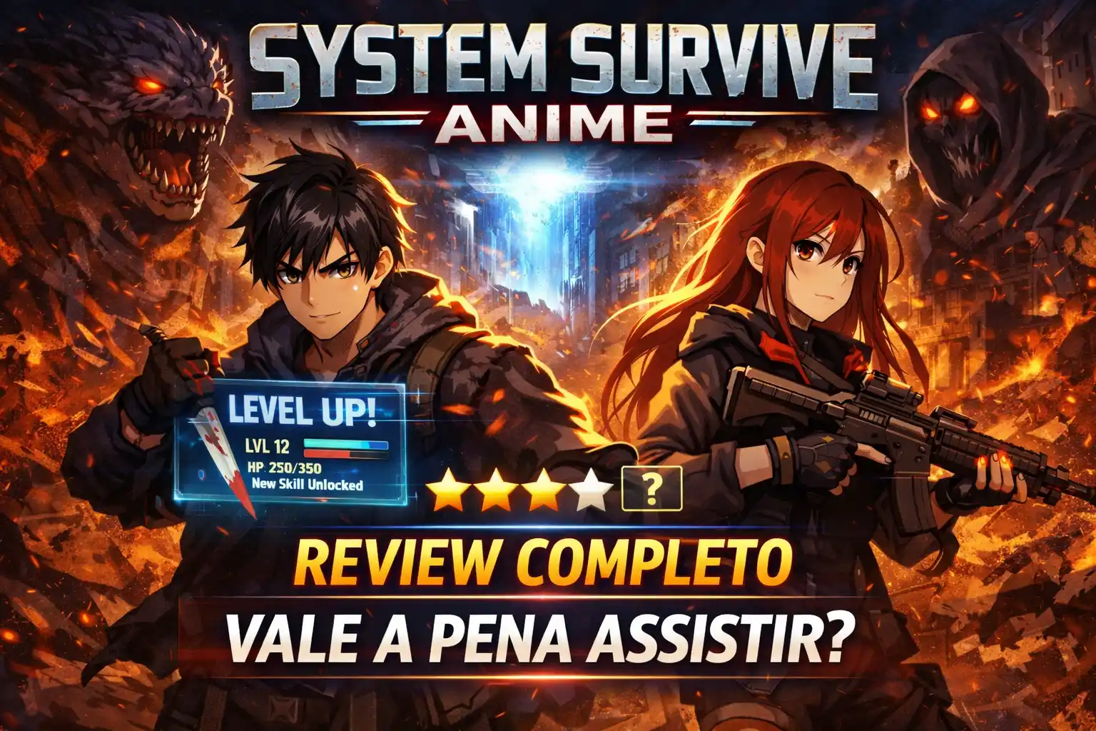 system survive anime review completo vale a pena assistir