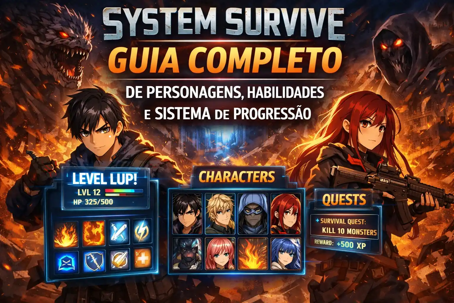 system survive guia completo de personagens, habilidades e sistema de progressão